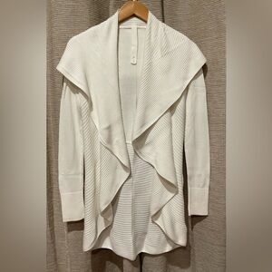 White House Black Market Ivory Drape Neck Sweater, Size XS